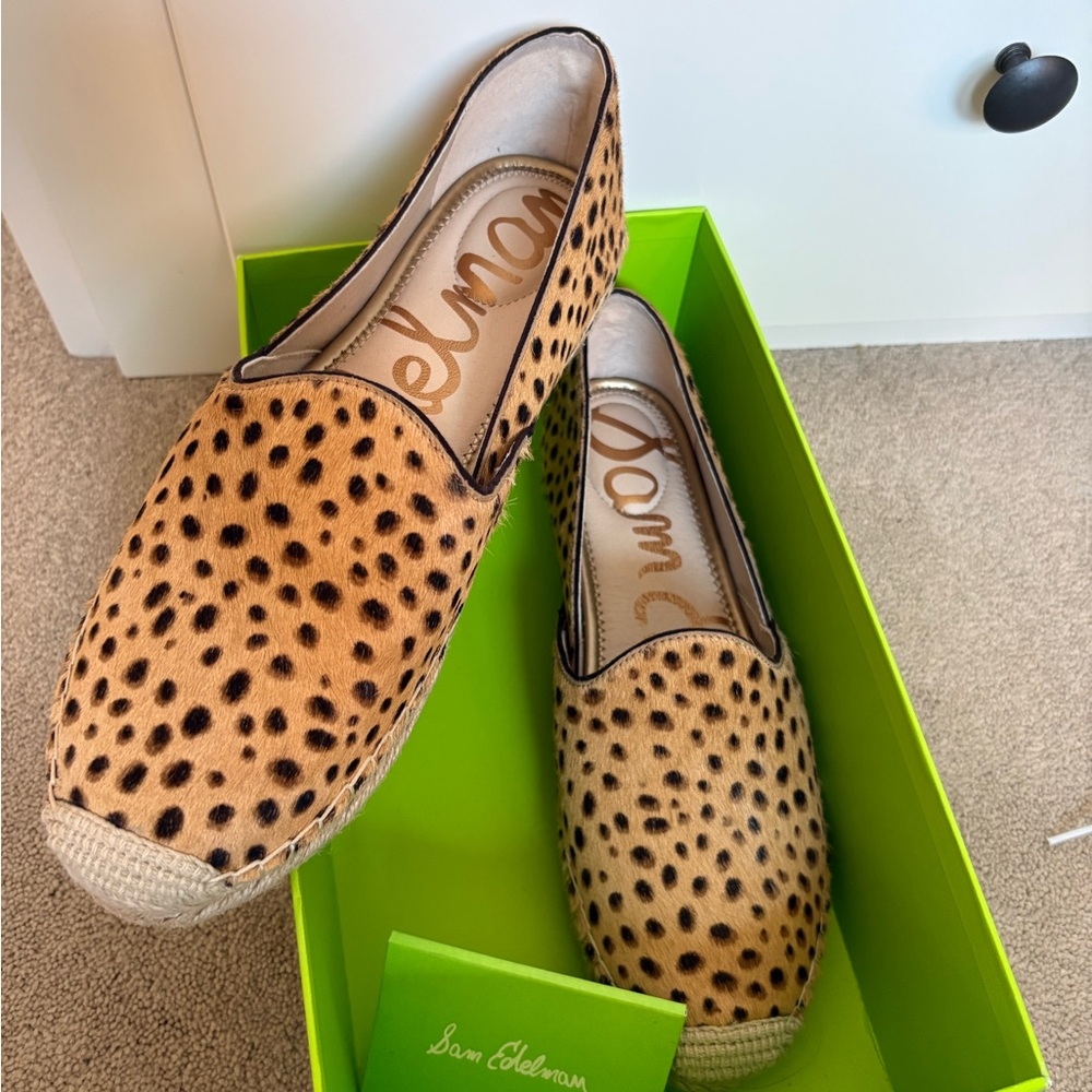 New Sam Edelman Cheetah Loafer Espadrilles  - Size 11